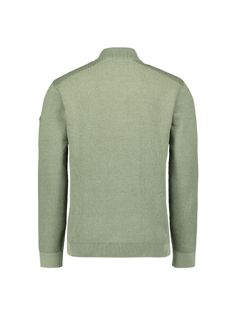 Textured half-zip jumper | Light Moss