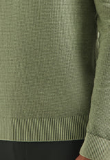Textured half-zip jumper | Light Moss