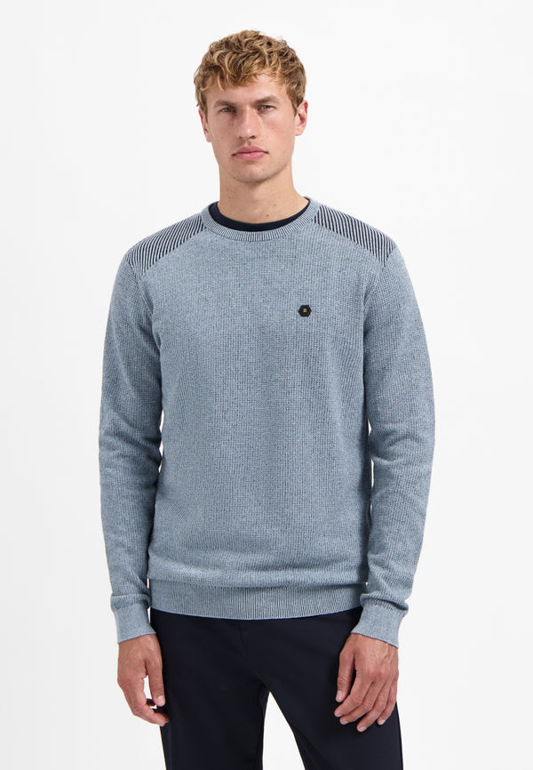 Shoulder rib jumper | Dusty Blue