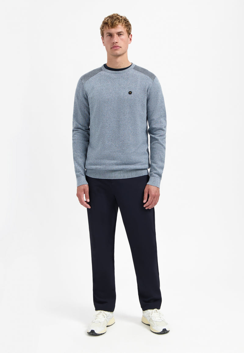 Shoulder rib jumper | Dusty Blue