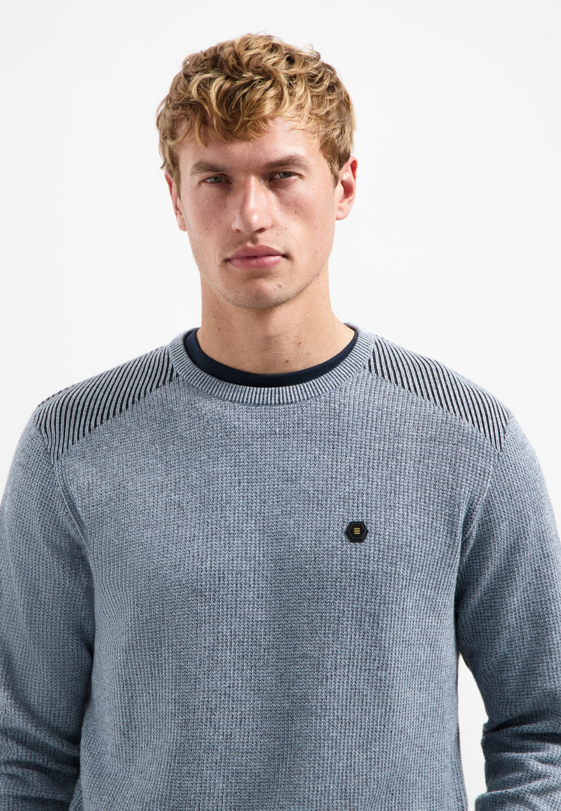 Shoulder rib jumper | Dusty Blue