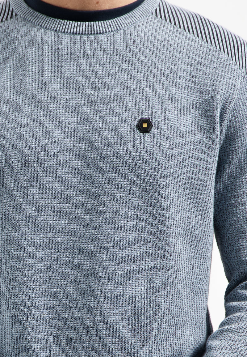 Shoulder rib jumper | Dusty Blue