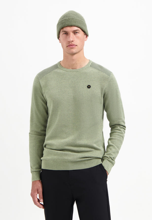 Shoulder rib jumper | Light Moss