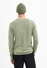 Shoulder rib jumper | Light Moss