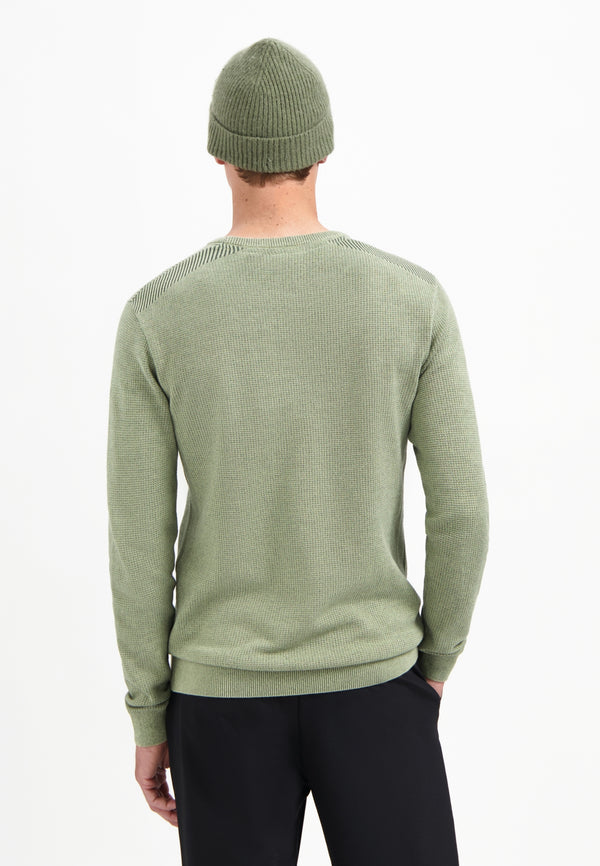 Shoulder rib jumper | Light Moss