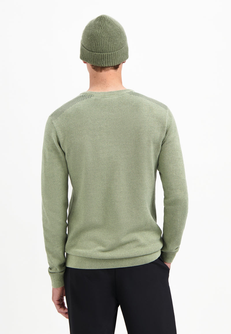 Shoulder rib jumper | Light Moss
