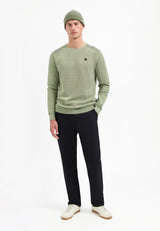 Shoulder rib jumper | Light Moss