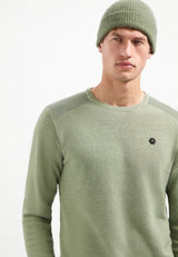 Shoulder rib jumper | Light Moss