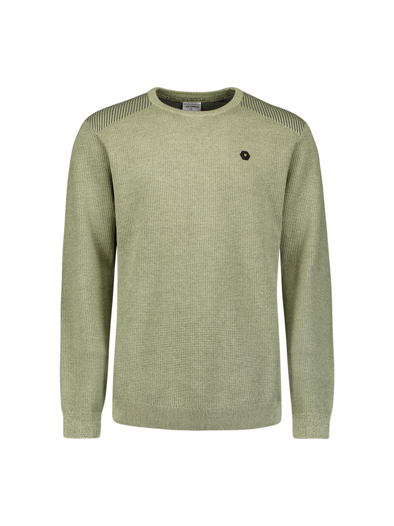 Shoulder rib jumper | Light Moss