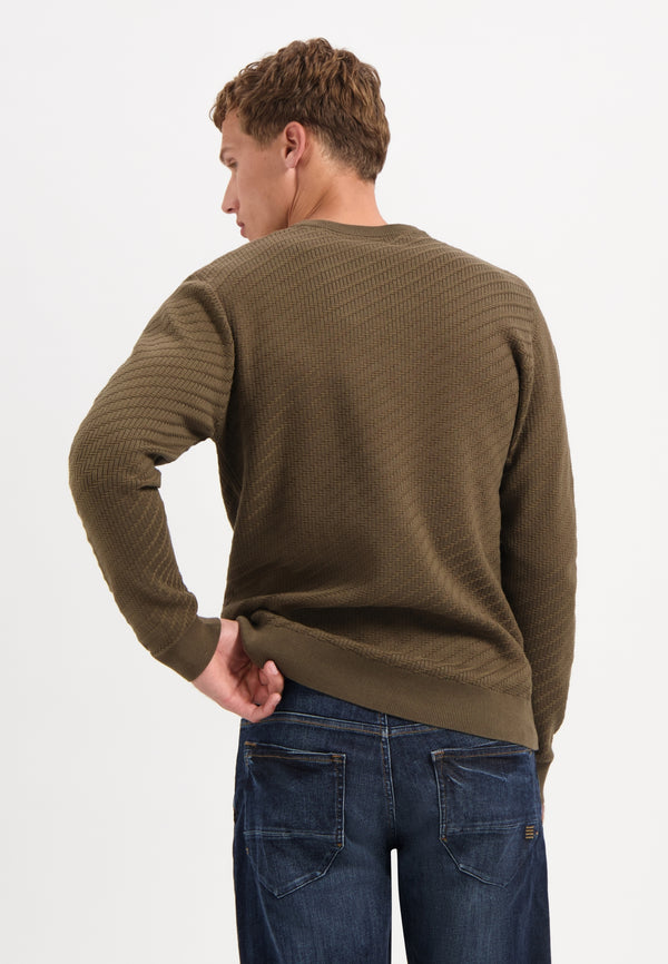 Diagonal knit jumper | Taupe