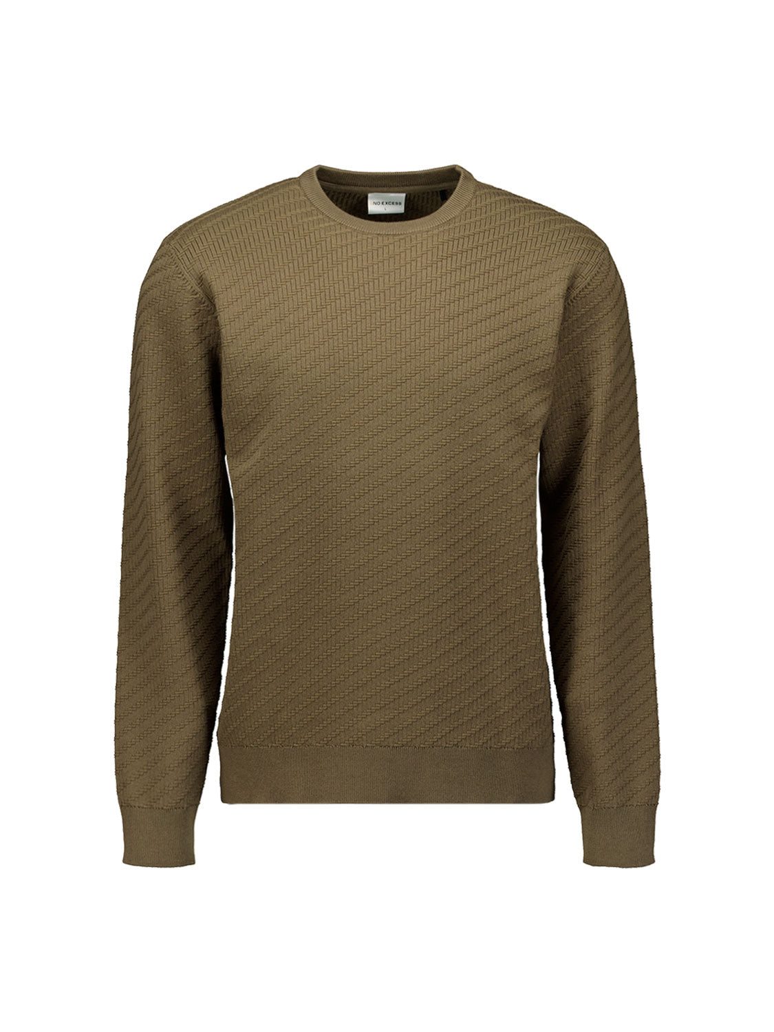 Diagonal knit jumper | Taupe