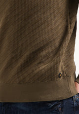 Diagonal knit jumper | Taupe