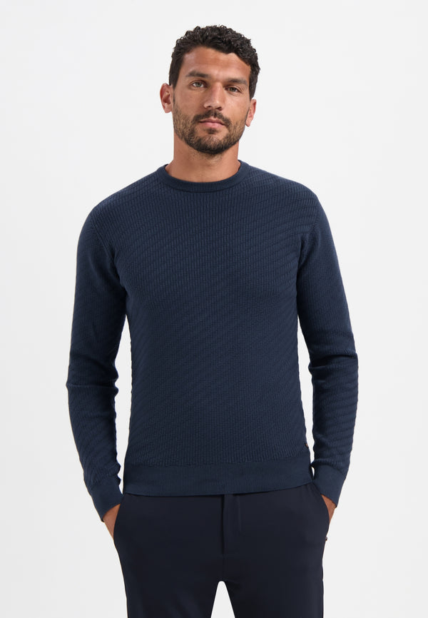 Diagonal knit jumper | Night