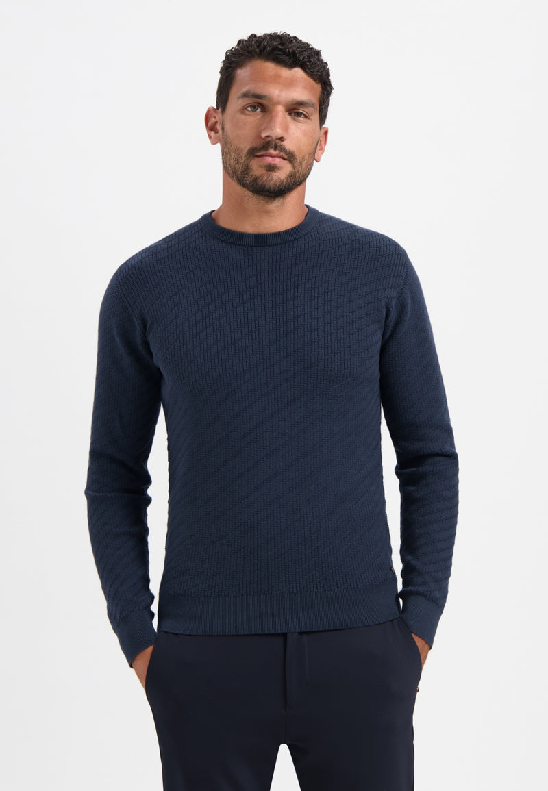 Diagonal knit jumper | Night