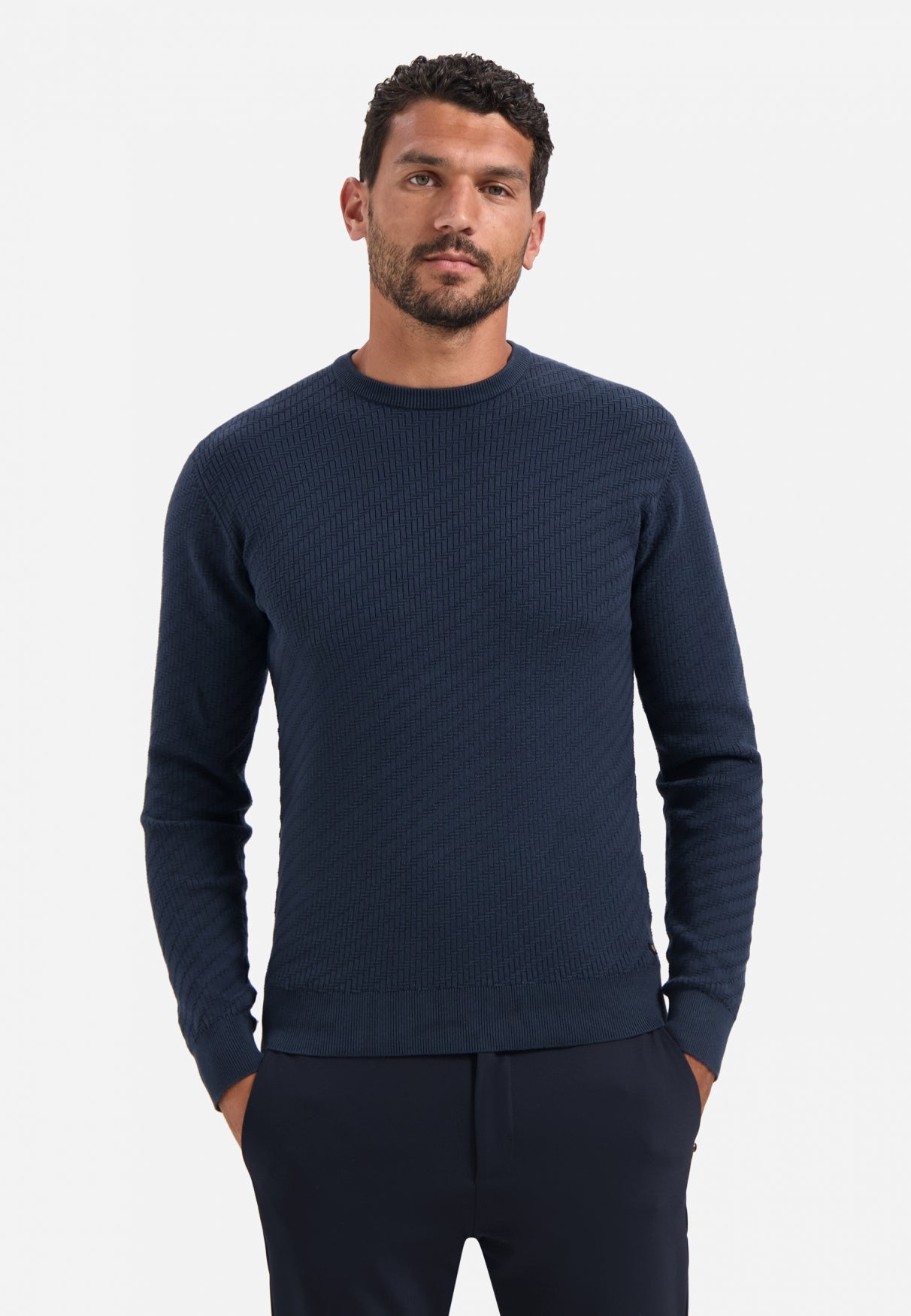 Diagonal knit jumper | Night