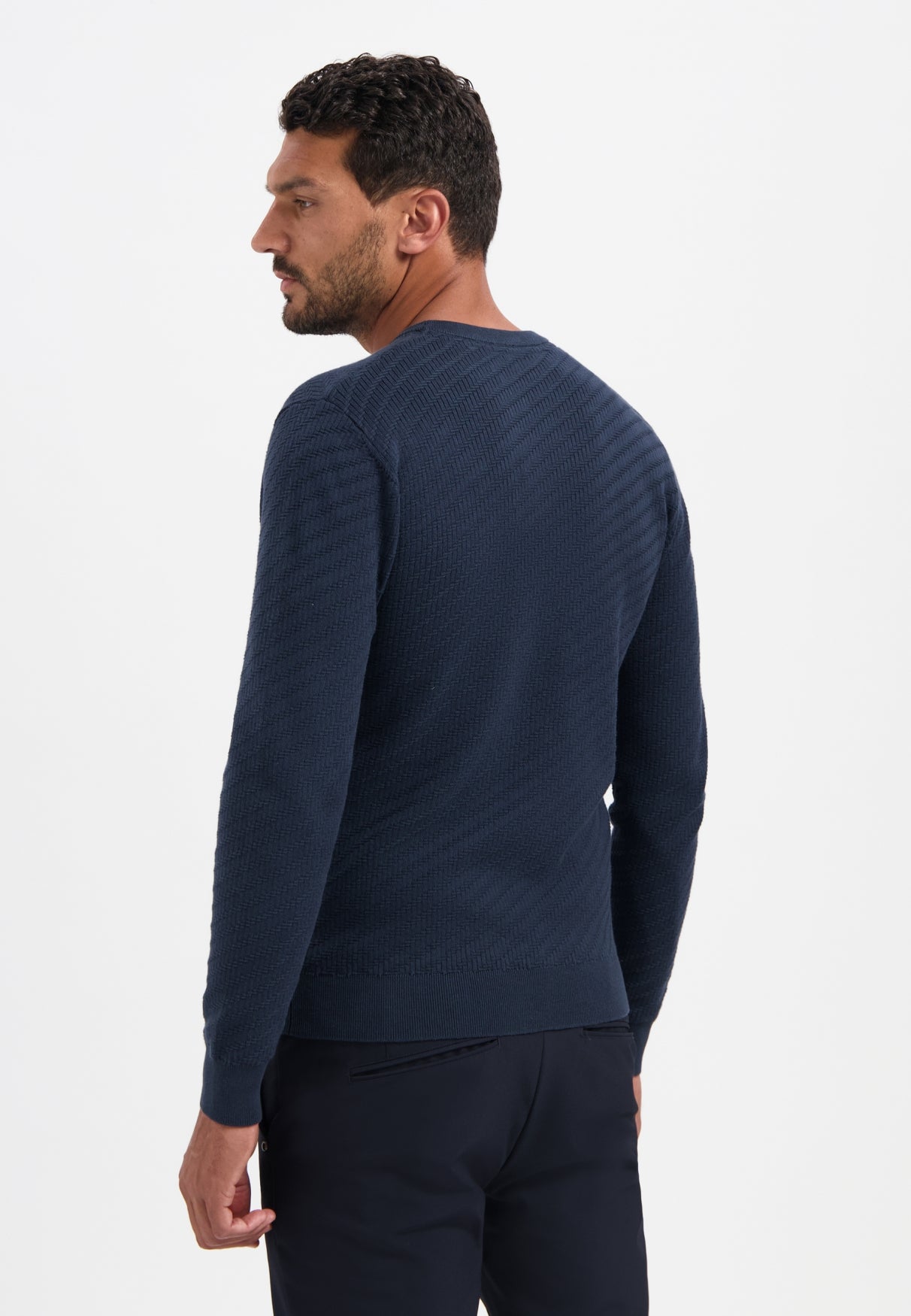 Diagonal knit jumper | Night