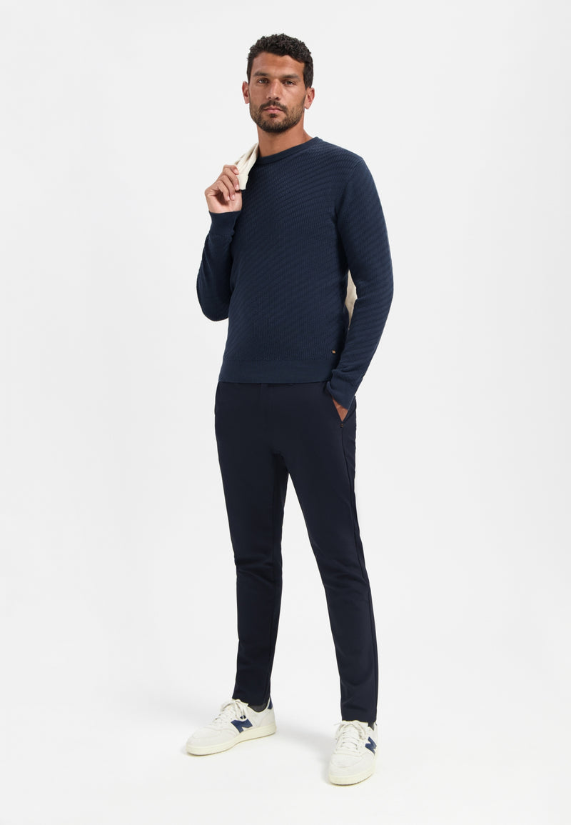 Diagonal knit jumper | Night