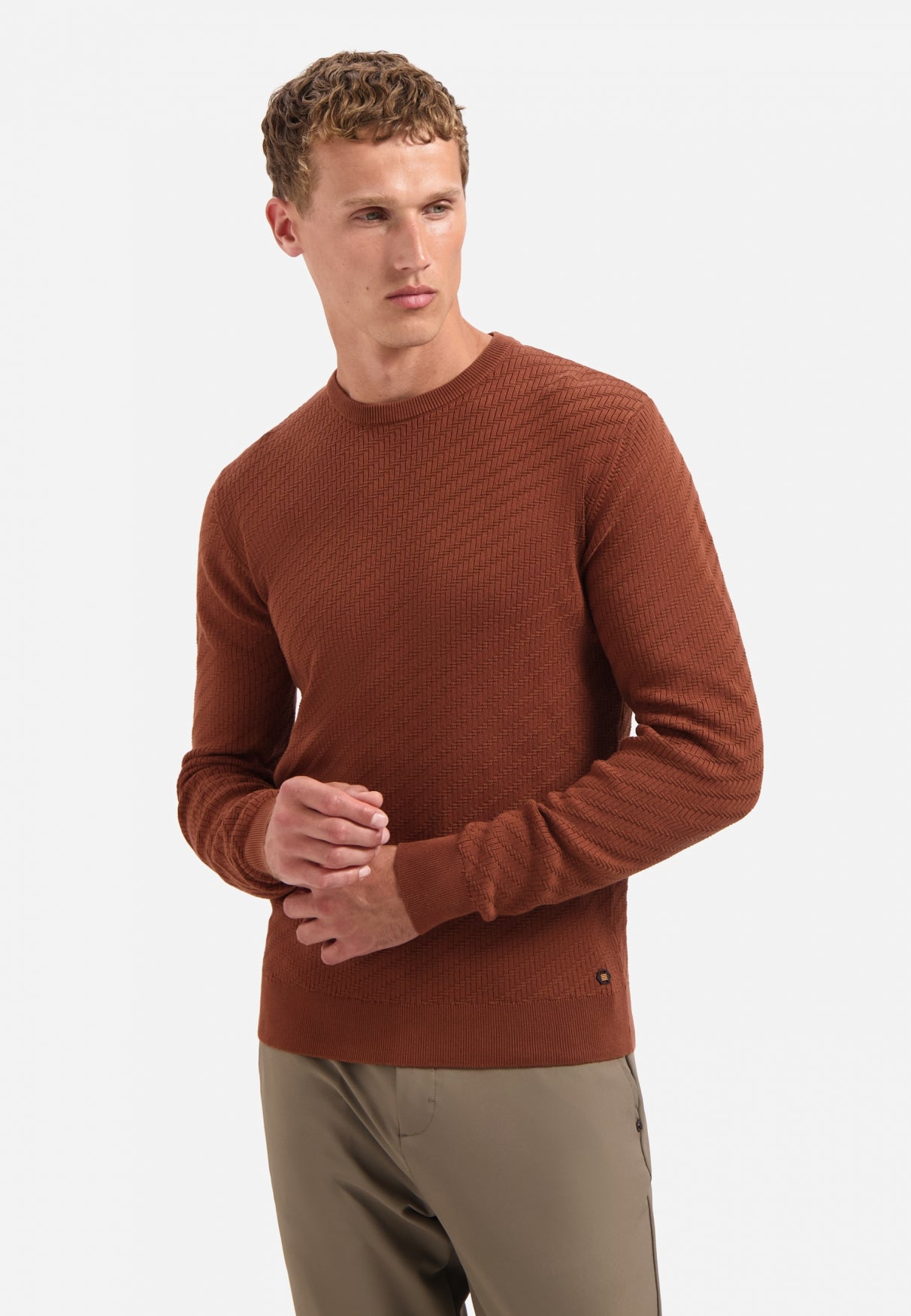 Diagonal knit jumper | Terra