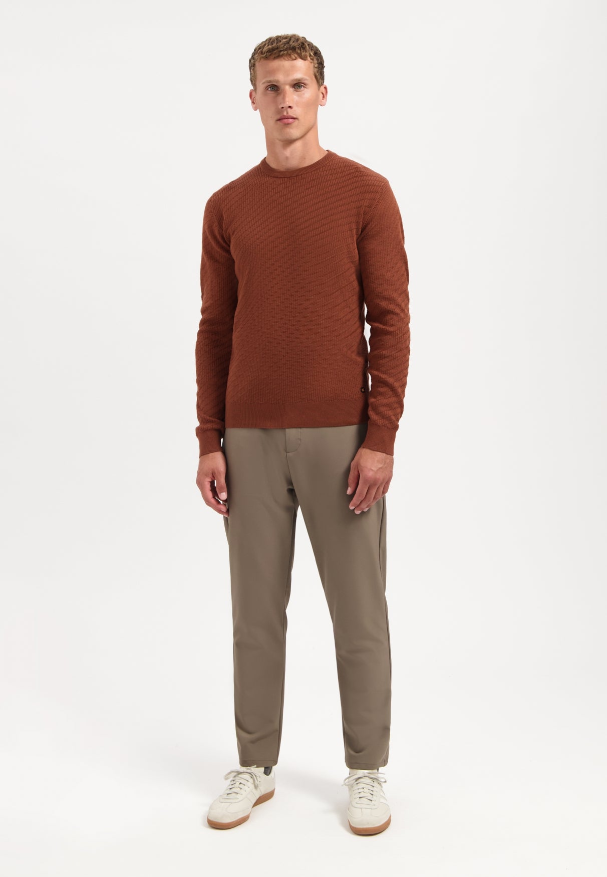 Diagonal knit jumper | Terra