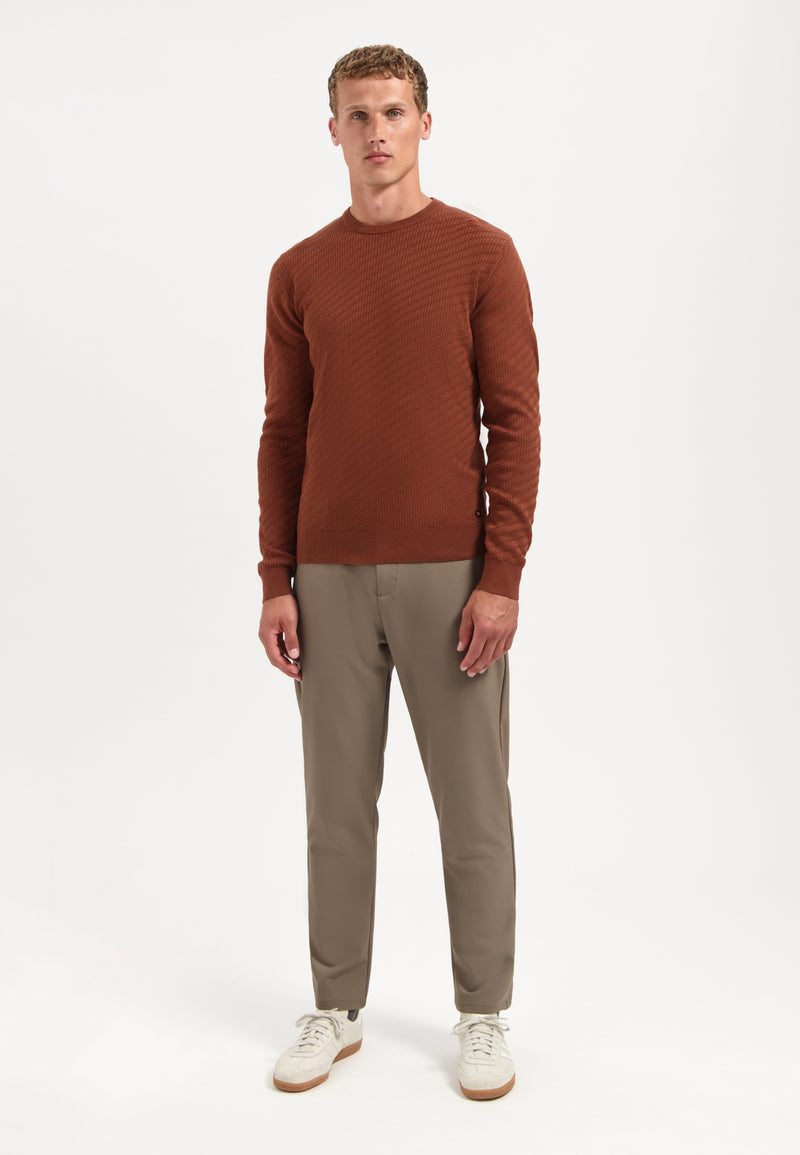 Diagonal knit jumper | Terra
