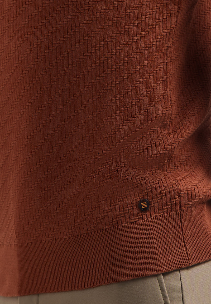 Diagonal knit jumper | Terra
