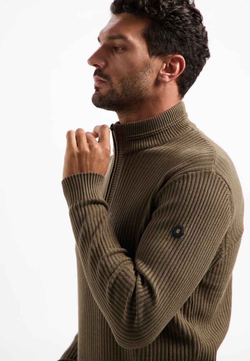 Heavy rib knitted jumper | Taupe