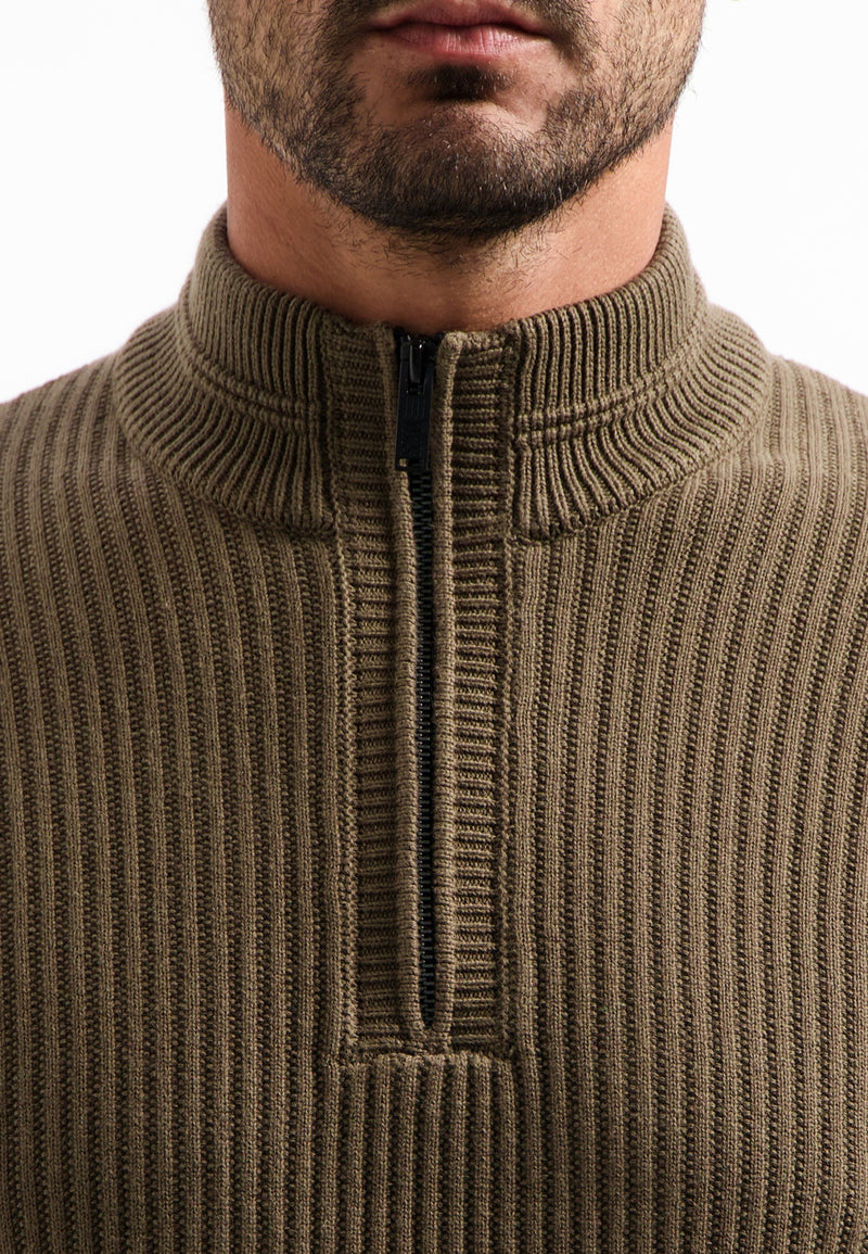 Heavy rib knitted jumper | Taupe