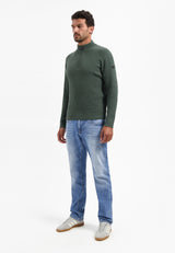 Heavy rib knitted jumper | Dark Green
