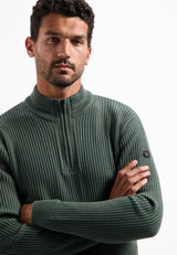 Heavy rib knitted jumper | Dark Green