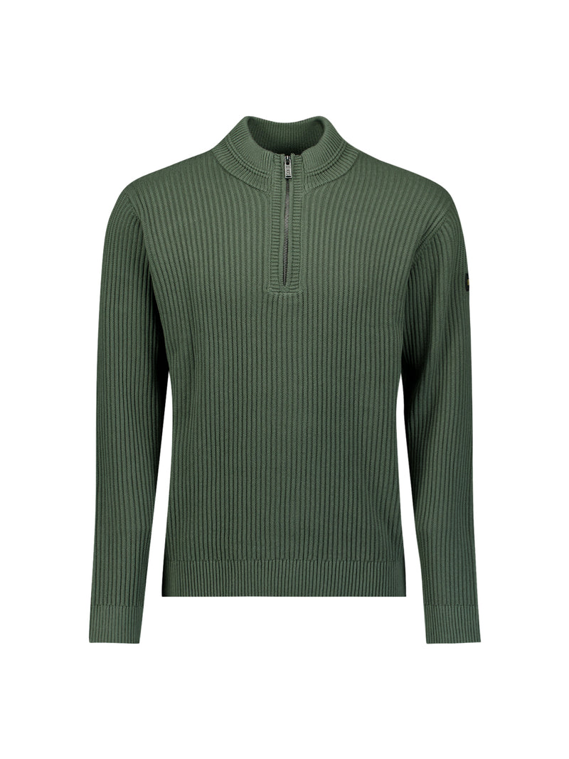 Heavy rib knitted jumper | Dark Green