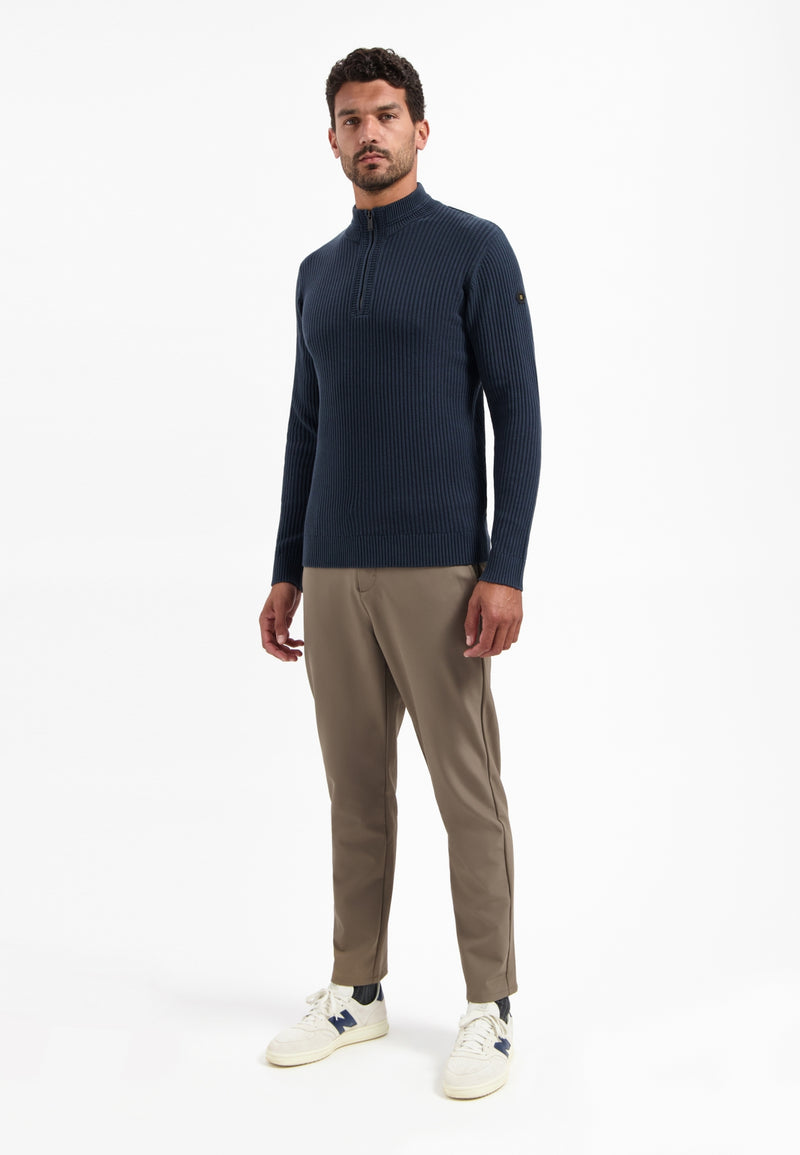 Heavy rib knitted jumper | Night