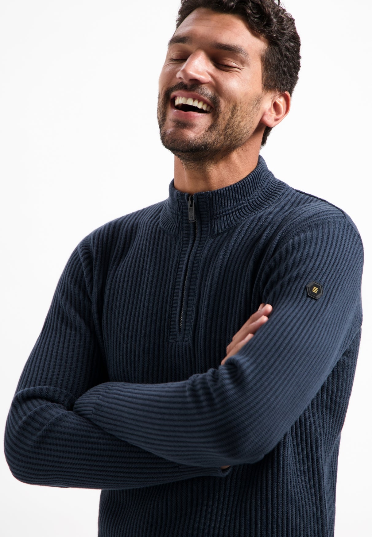 Heavy rib knitted jumper | Night