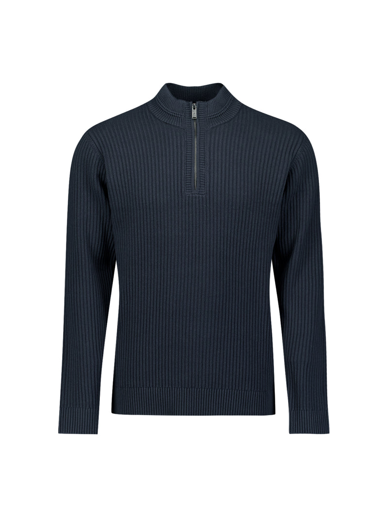 Heavy rib knitted jumper | Night