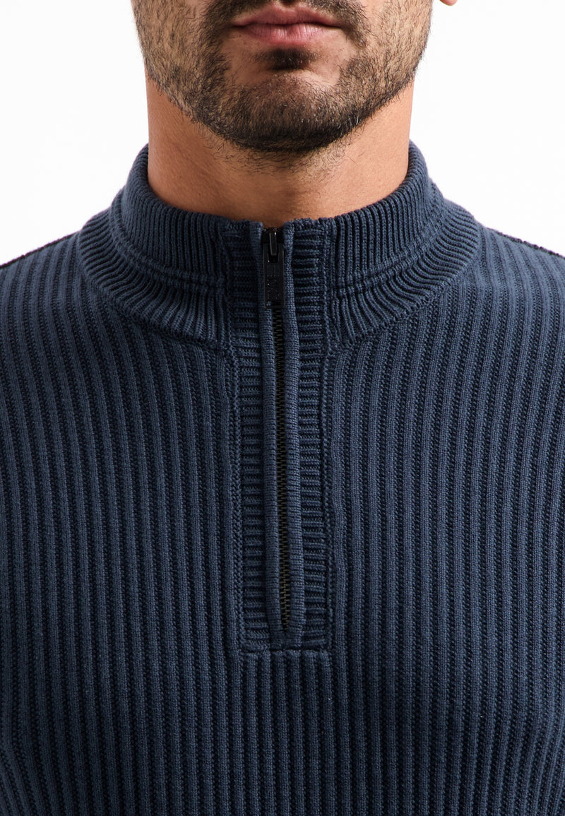 Heavy rib knitted jumper | Night