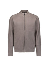 Knitted zip-up cardigan | Clay