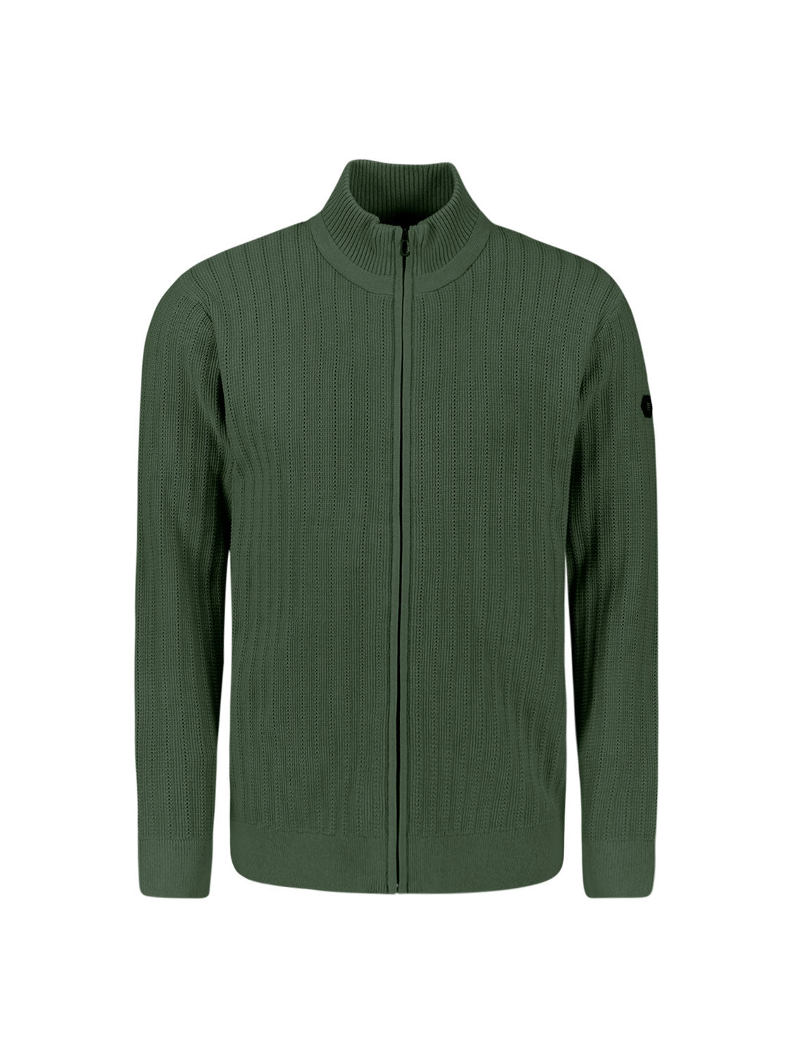Knitted zip-up cardigan | Dark Green