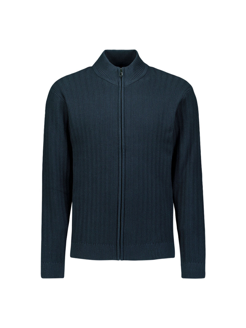Knitted zip-up cardigan | Night