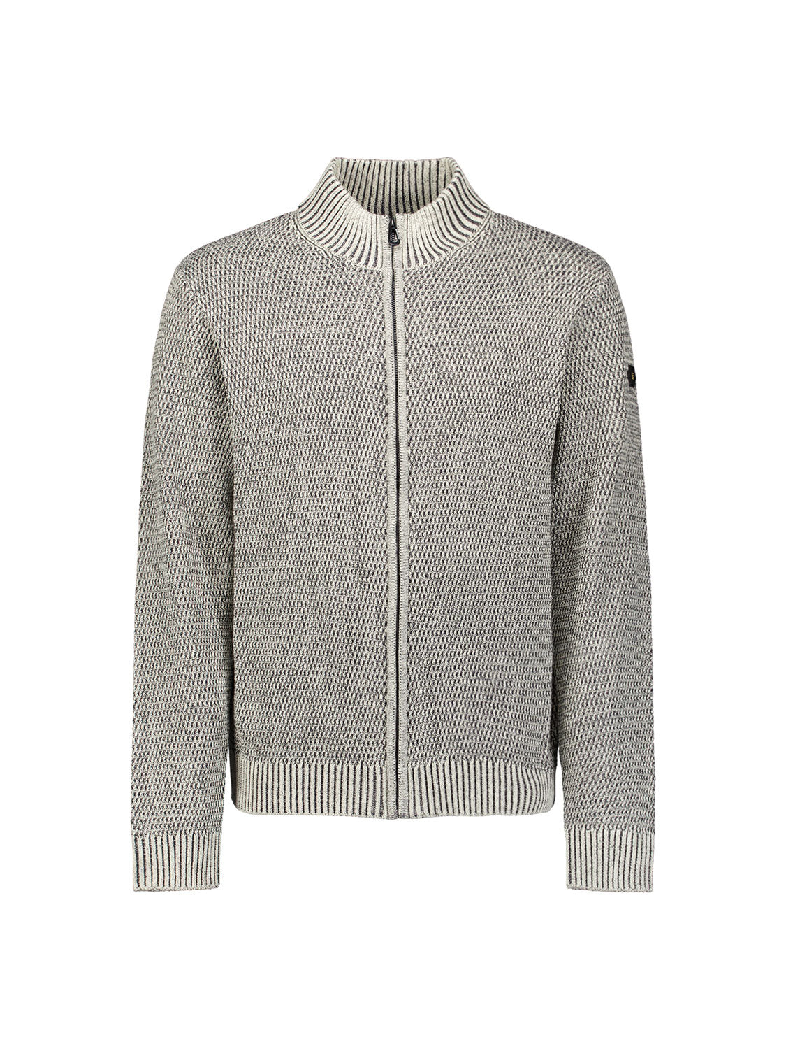 Heavy melange knitted cardigan | Stone