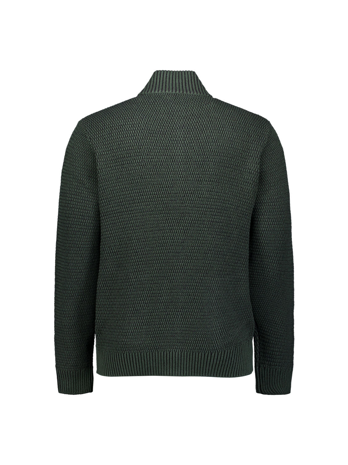 Heavy melange knitted cardigan | Dark Green