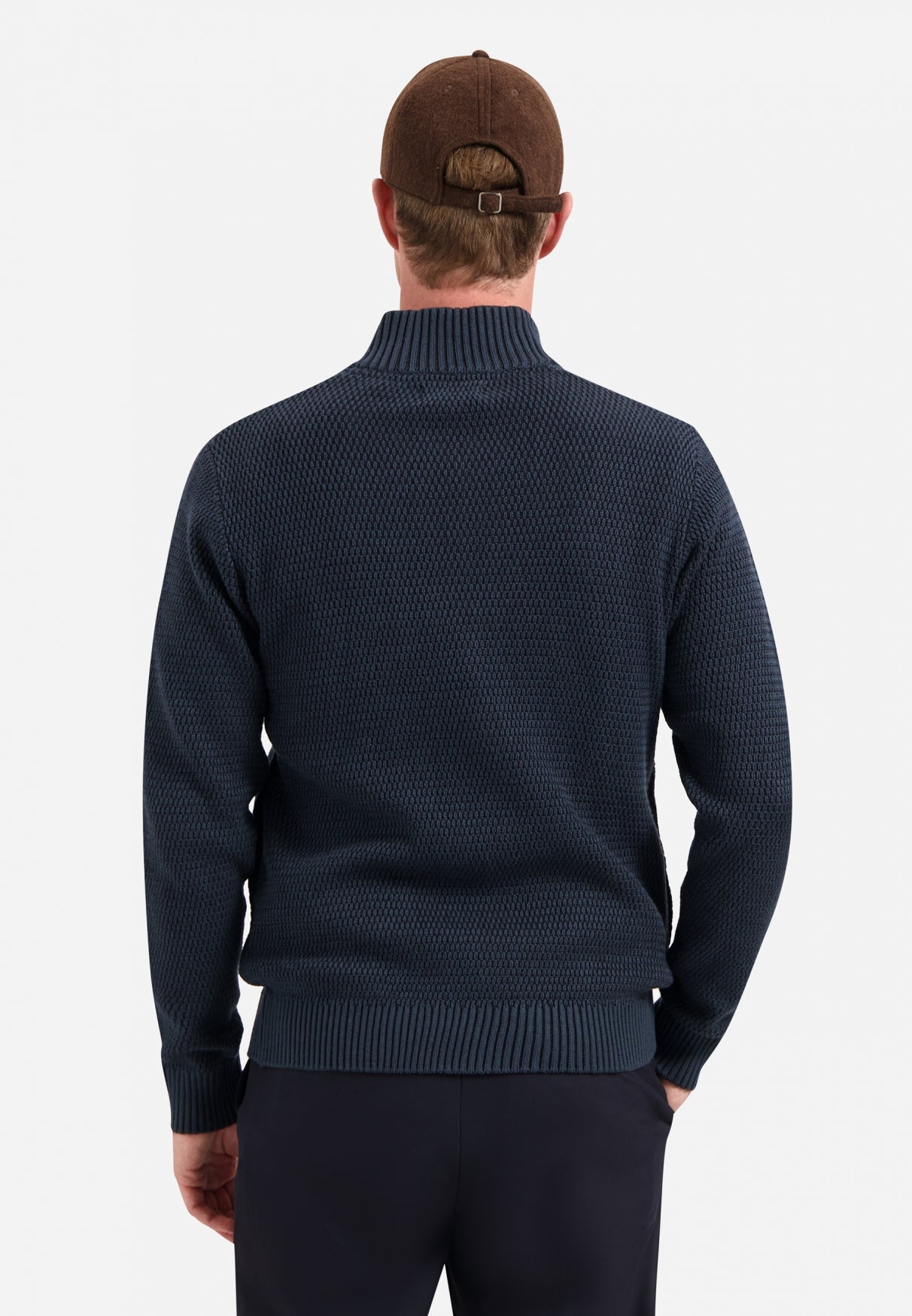 Heavy melange knitted cardigan | Night