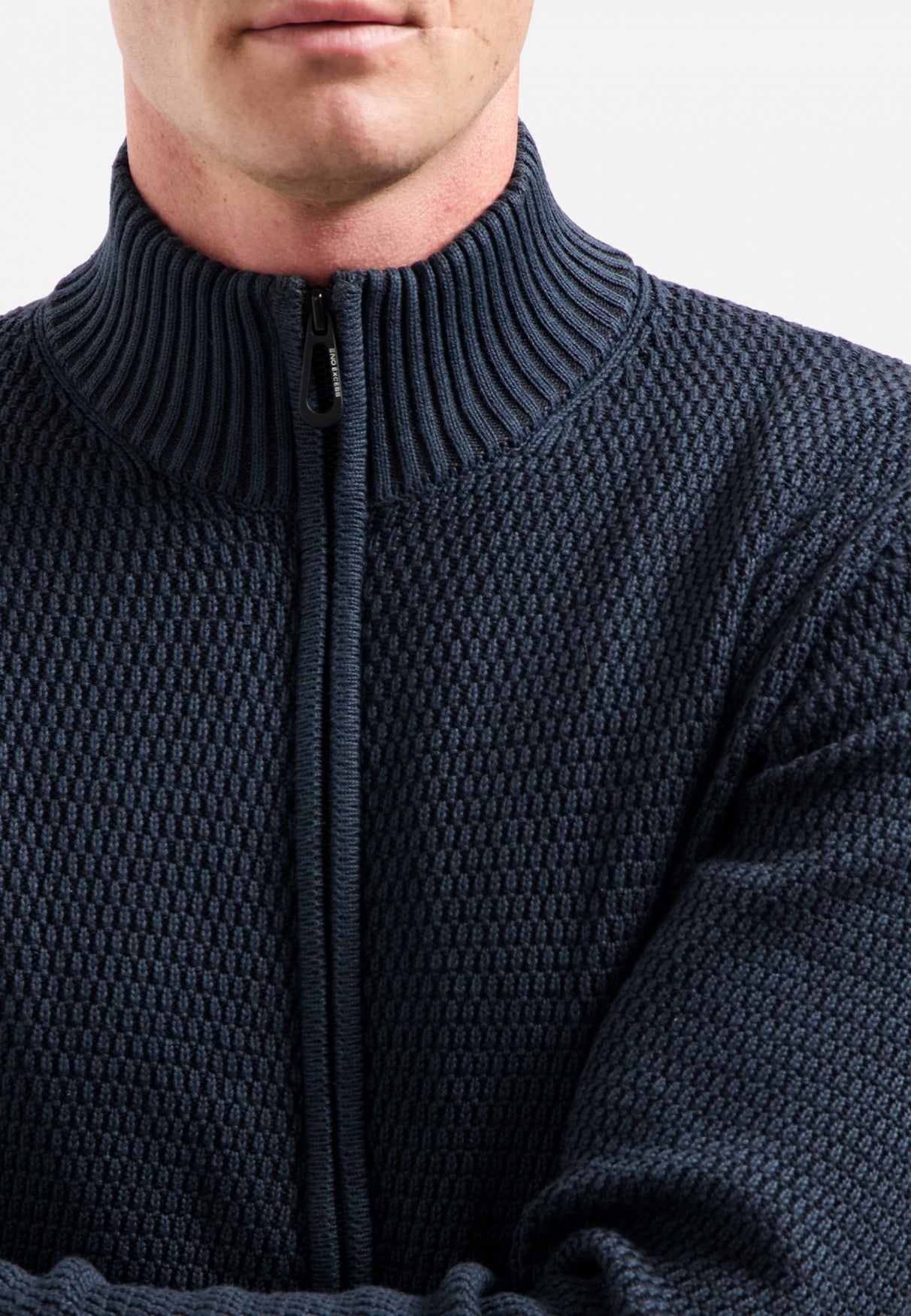 Heavy melange knitted cardigan | Night