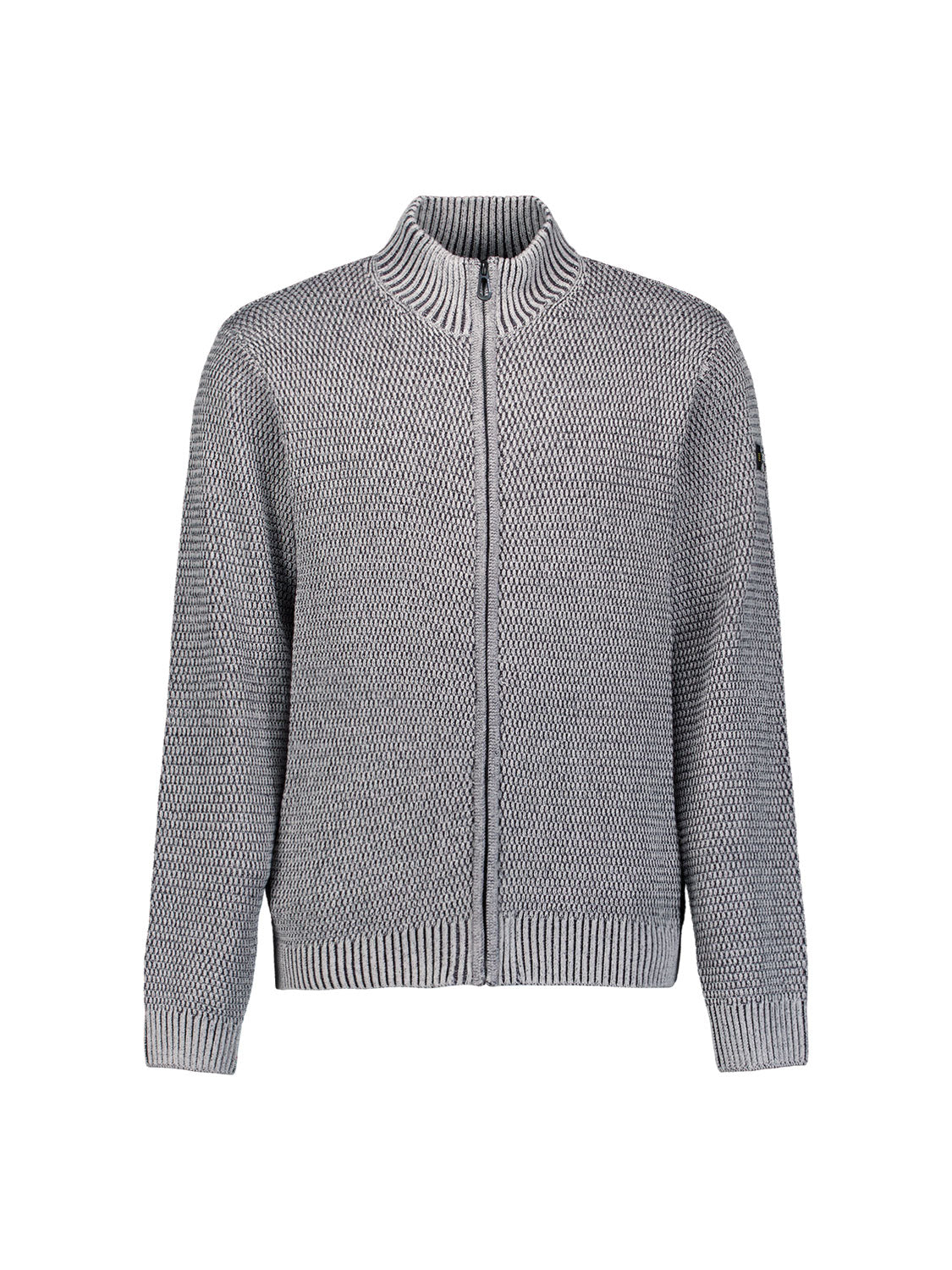 Heavy melange knitted cardigan | Grey Melange