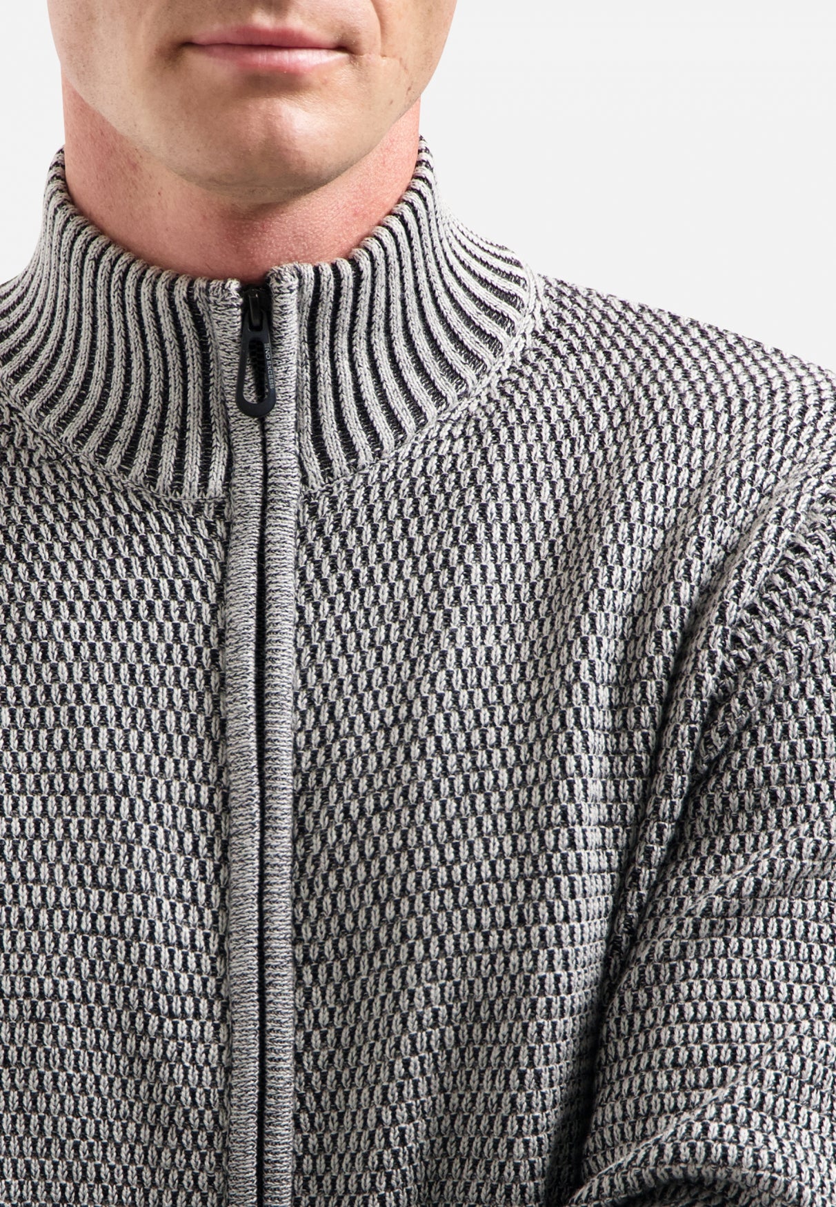 Heavy melange knitted cardigan | Grey Melange