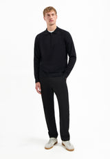 Half-zip polo jumper | Black