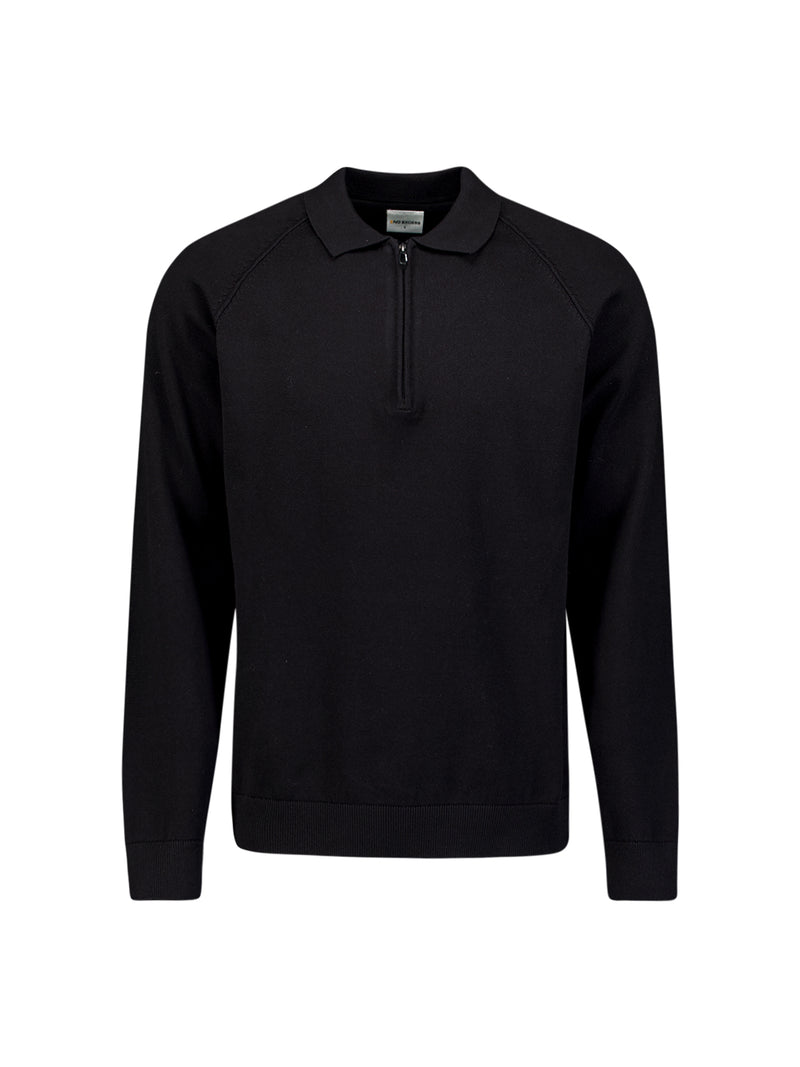 Half-zip polo jumper | Black