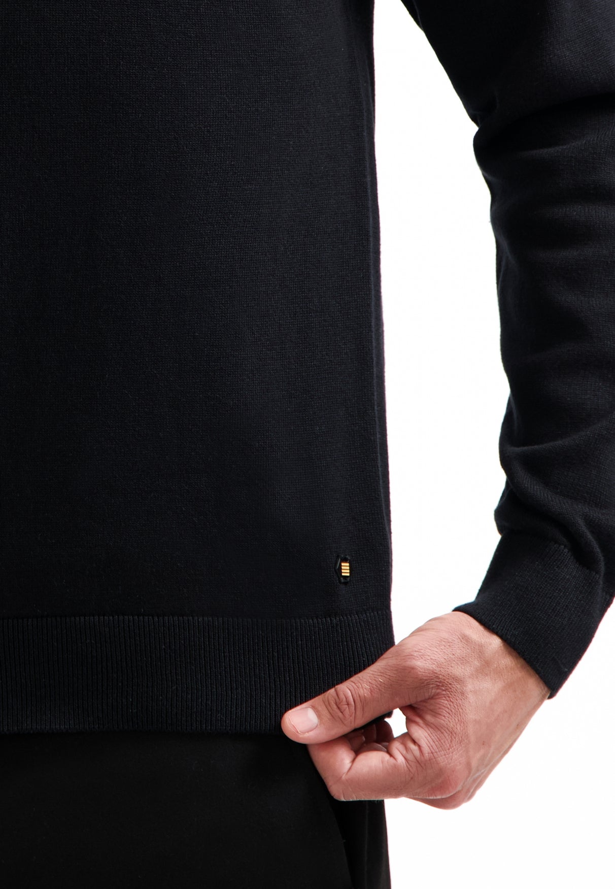 Half-zip polo jumper | Black