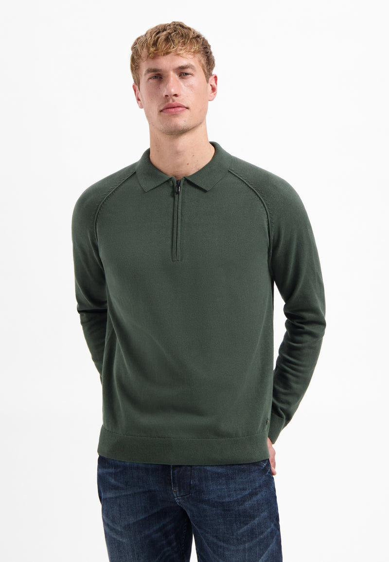 Half-zip polo jumper | Dark Green