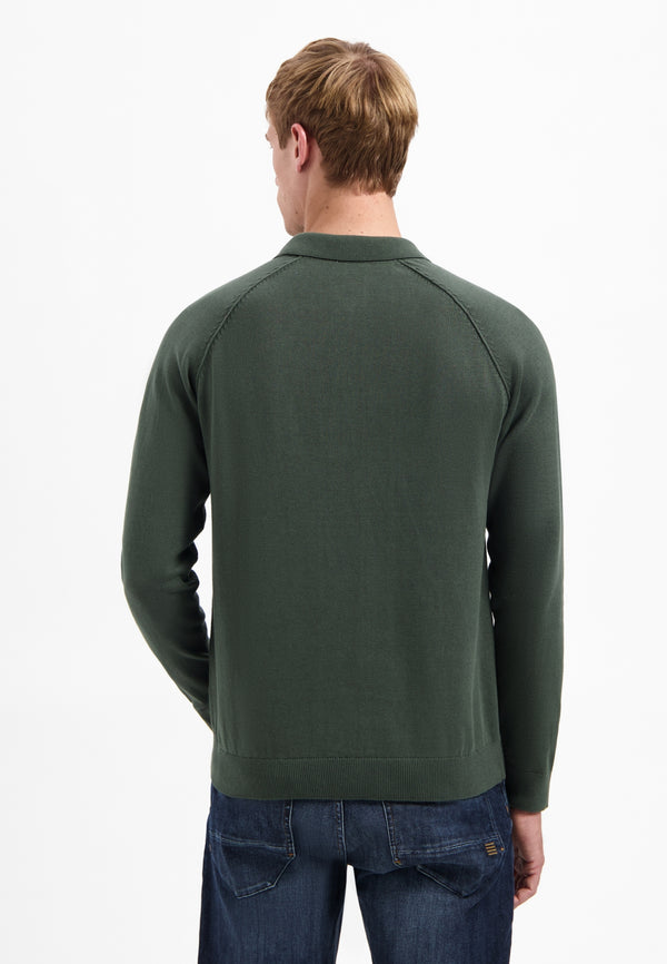 Half-zip polo jumper | Dark Green