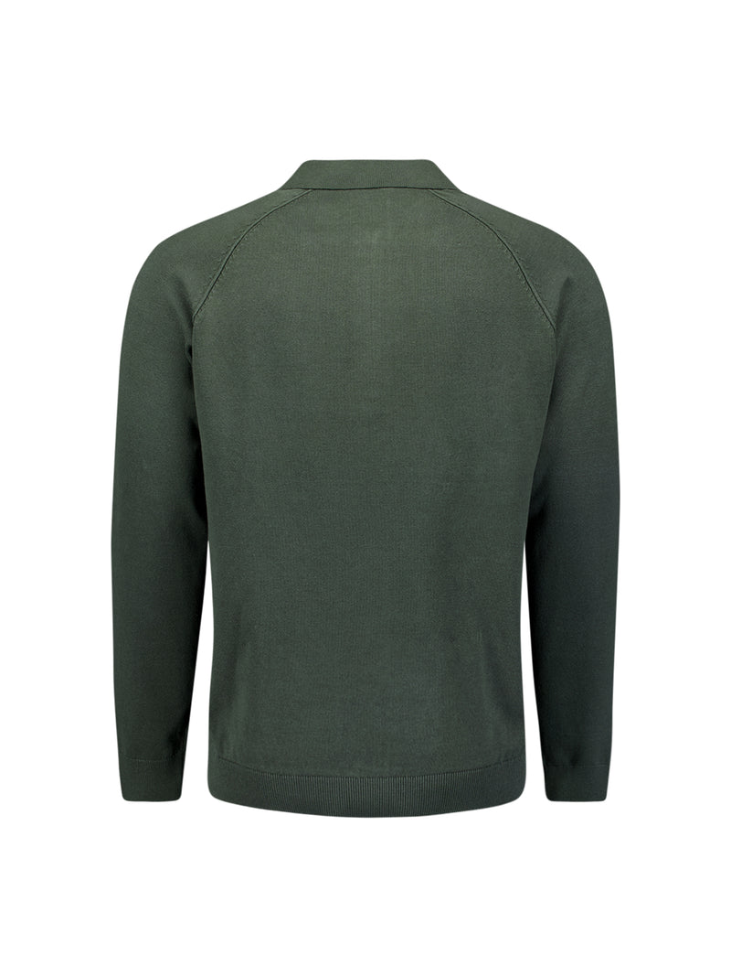 Half-zip polo jumper | Dark Green