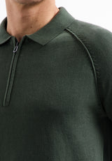 Half-zip polo jumper | Dark Green